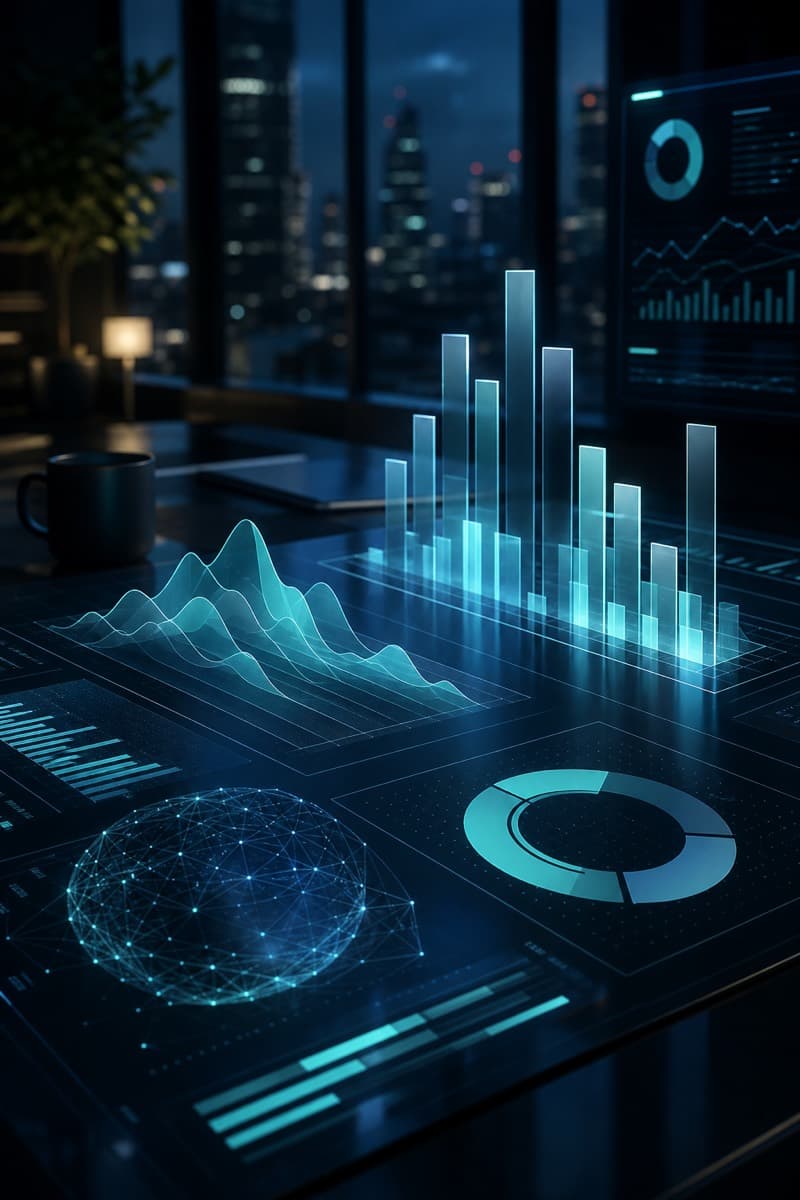 Atmospheric poster of analytics dashboard light